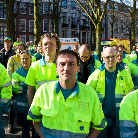 Demonstratie Ambulancezorg tegen aanbestedingen, april 2009