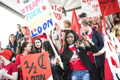 Demonstratie tegen jeugdloon