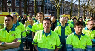 Demonstratie Ambulancezorg tegen aanbestedingen, april 2009